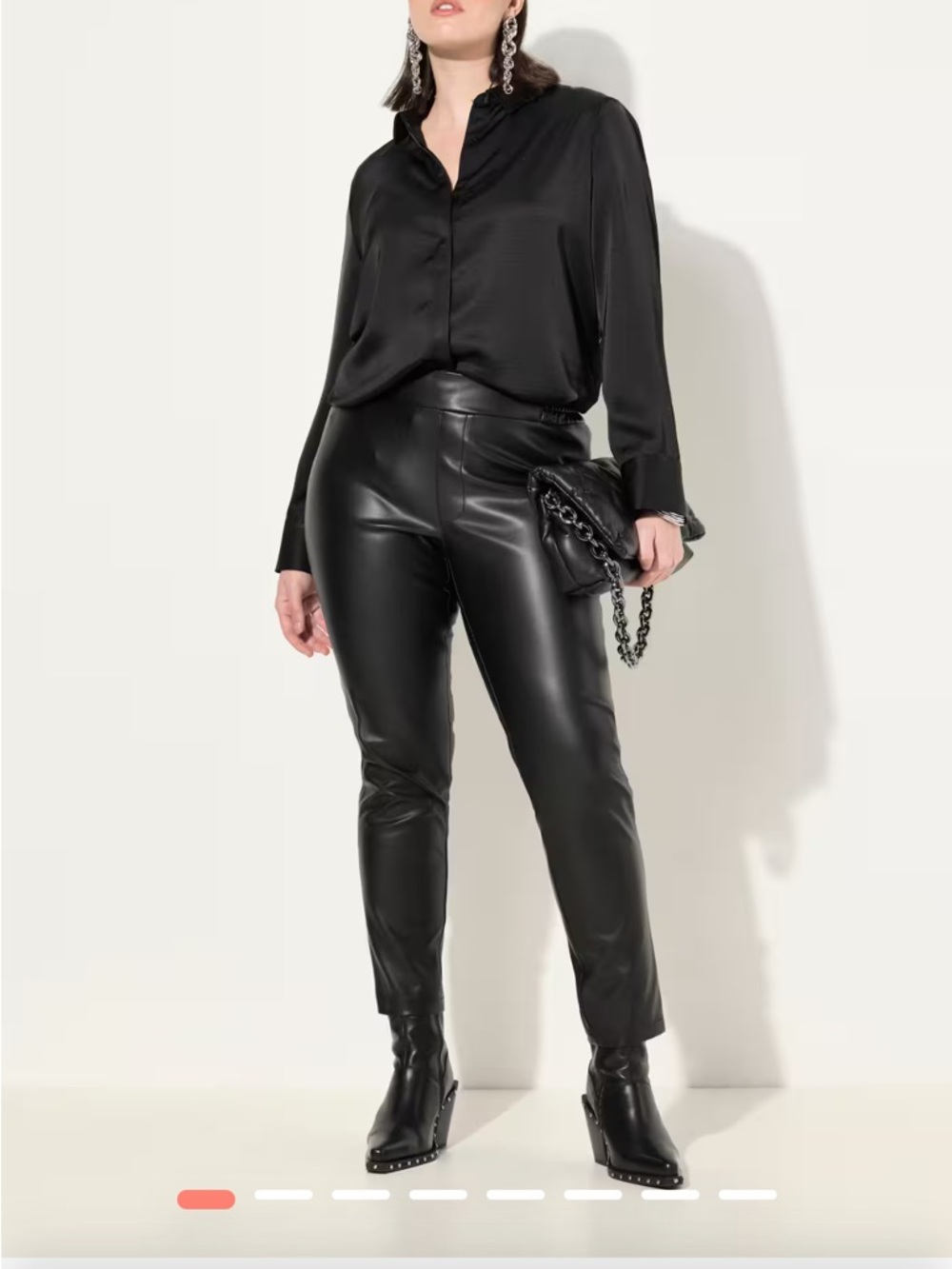 Only carmakova Carlessie -Black Faux Leather Legging Pant  XXL